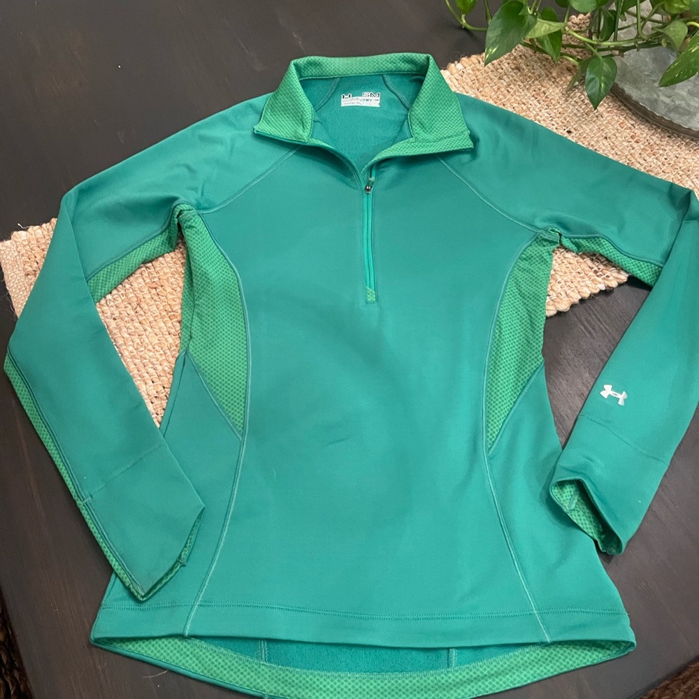 Under Armour Green  Quarter Zip Pullover-Cold Gear